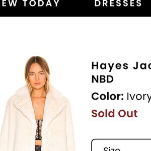 NBD Cream Faux Fur Coat